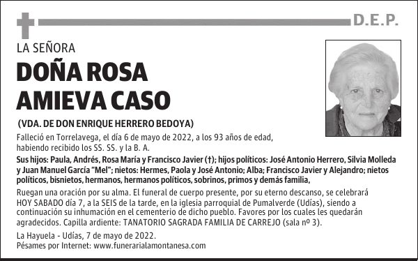 DOÑA ROSA AMIEVA CASO