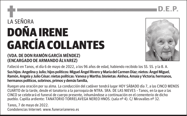 DOÑA IRENE GARCÍA COLLANTES