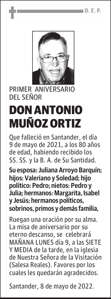 DON ANTONIO MUÑOZ ORTIZ