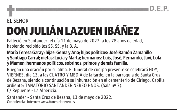 DON JULIÁN LAZUEN IBÁÑEZ