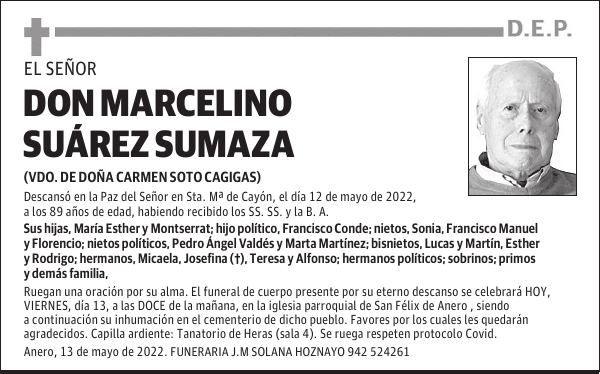 DON MARCELINO SUÁREZ SUMAZA