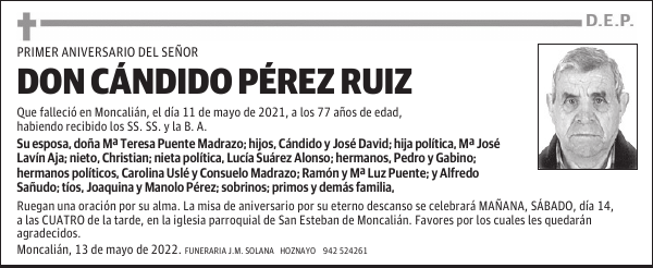 DON CÁNDIDO PÉREZ RUIZ