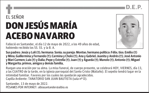 DON JESÚS MARÍA ACEBO NAVARRO