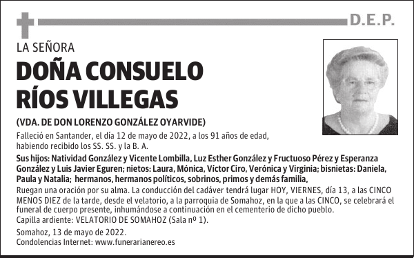 DOÑA CONSUELO RÍOS VILLEGAS