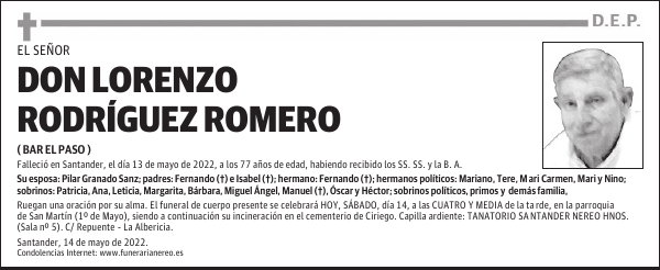 DON LORENZO RODRÍGUEZ ROMERO