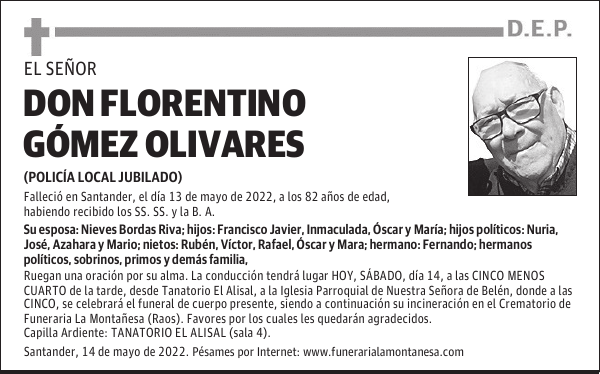 DON FLORENTINO GÓMEZ OLIVARES