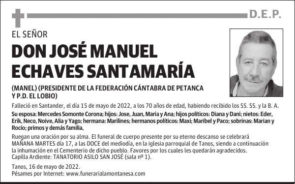 DON JOSÉ MANUEL ECHAVES SANTAMARÍA