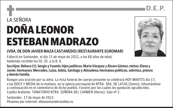 DOÑA LEONOR ESTEBAN MADRAZO