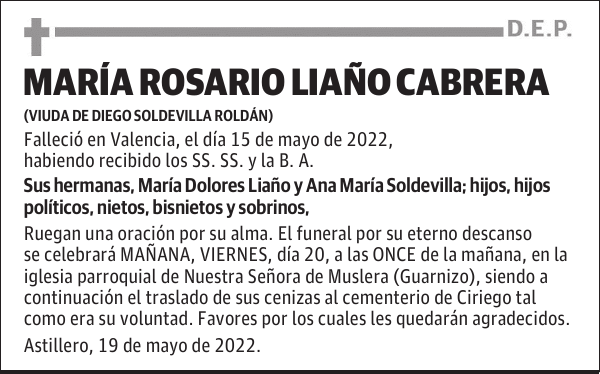 MARÍA ROSARIO LIAÑO CABRERA