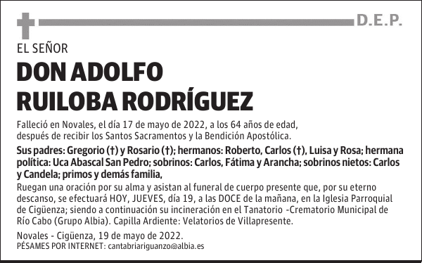 DON ADOLFO RUILOBA RODRÍGUEZ