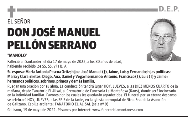 DON JOSÉ MANUEL PELLÓN SERRANO