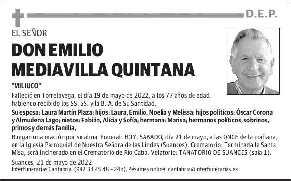 D. EMILIO MEDIAVILLA QUINTANA