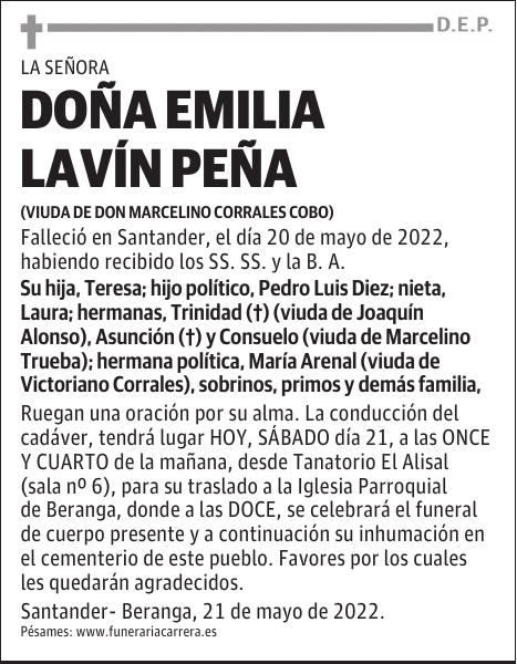 DOÑA EMILIA LAVÍN PEÑA