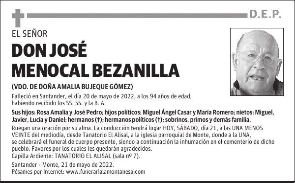 DON JOSÉ MENOCAL BEZANILLA