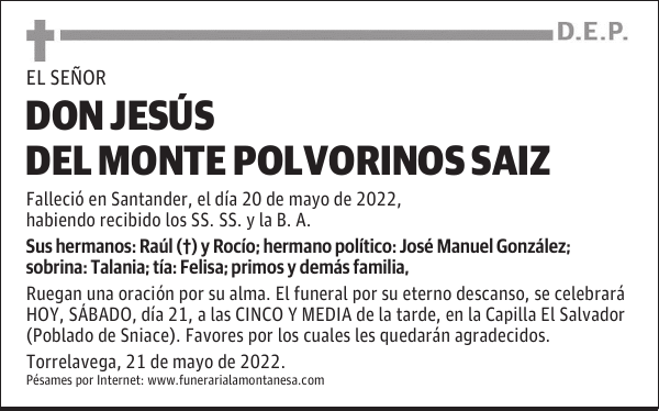 DON JESÚS DEL MONTE POLVORINOS SAIZ