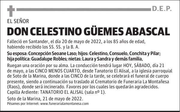 DON CELESTINO GÜEMES ABASCAL