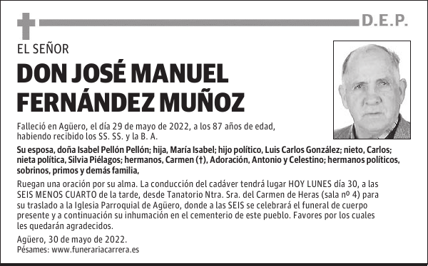 DON JOSÉ MANUEL FERNÁNDEZ MUÑOZ