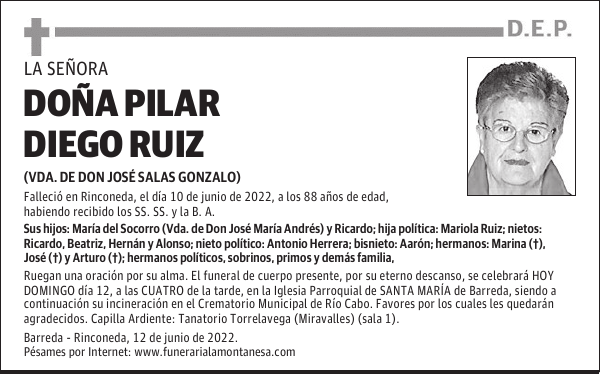 DOÑA PILAR DIEGO RUIZ