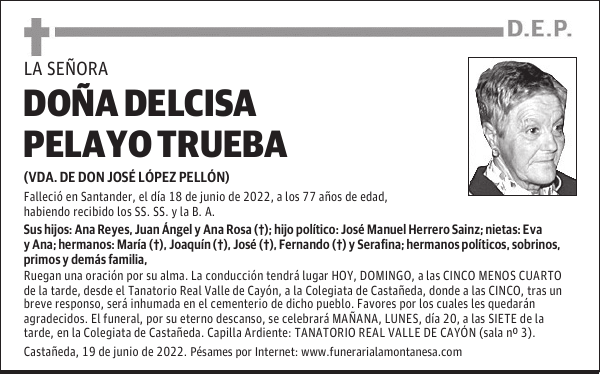 DOÑA DELCISA PELAYO TRUEBA