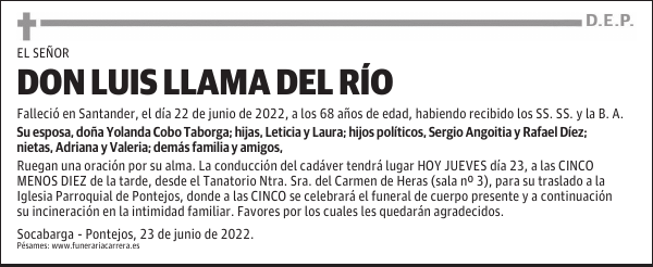 DON LUIS LLAMA DEL RÍO