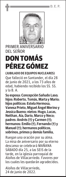 DON TOMÁS PÉREZ GÓMEZ