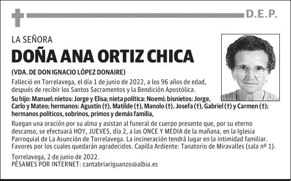 DOÑA ANA ORTIZ CHICA