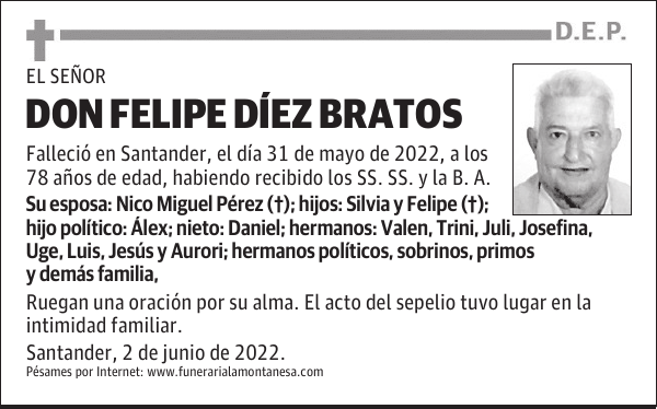 DON FELIPE DÍEZ BRATOS