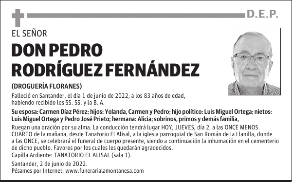 DON PEDRO RODRÍGUEZ FERNÁNDEZ