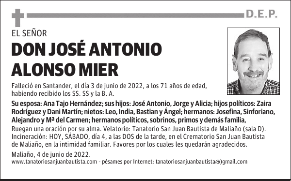 DON JOSÉ ANTONIO ALONSO MIER