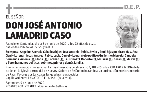DON JOSÉ ANTONIO LAMADRID CASO