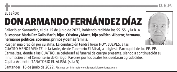 DON ARMANDO FERNÁNDEZ DÍAZ