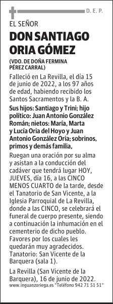 DON SANTIAGO ORIA GÓMEZ