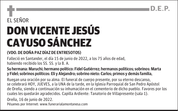 DON VICENTE JESÚS CAYUSO SÁNCHEZ