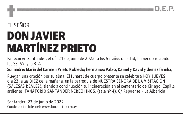 DON JAVIER MARTÍNEZ PRIETO