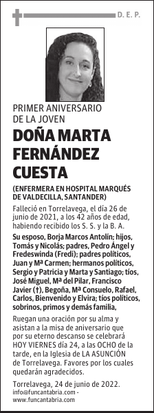 DOÑA MARTA FERNÁNDEZ CUESTA