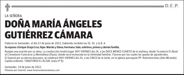 DOÑA MARÍA ÁNGELES GUTIÉRREZ CÁMARA