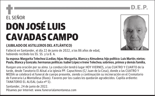 DON JOSÉ LUIS CAVADAS CAMPO