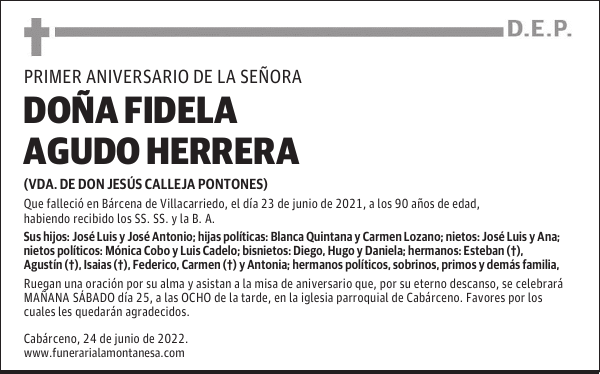 DOÑA FIDELA AGUDO HERRERA