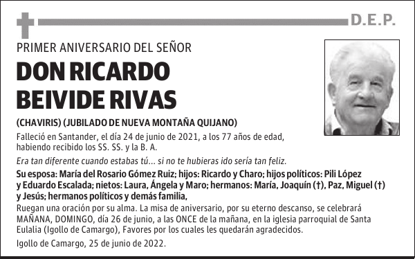 DON RICARDO BEIVIDE RIVAS
