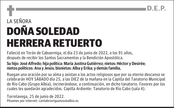 DOÑA SOLEDAD HERRERA RETUERTO