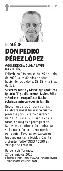 DON PEDRO PÉREZ LÓPEZ