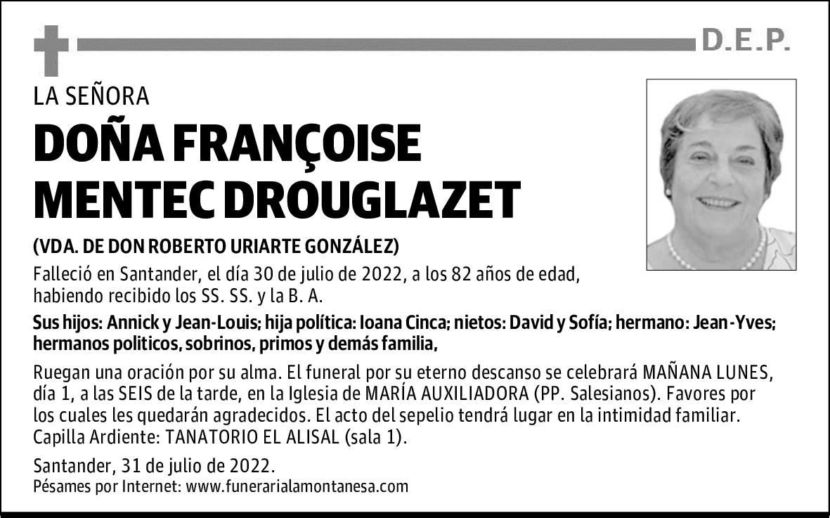 DOÑA FRANÇOISE MENTEC DROUGLAZET