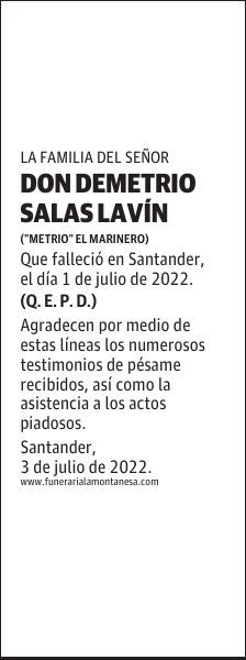 DON DEMETRIO SALAS LAVÍN