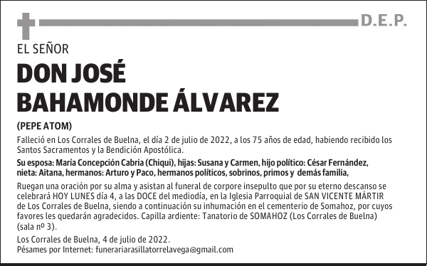 DON JOSÉ BAHAMONDE ÁLVAREZ