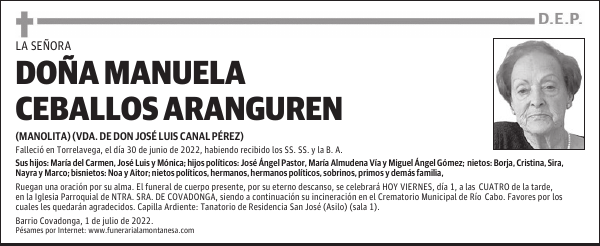 DOÑA MANUELA CEBALLOS ARANGUREN