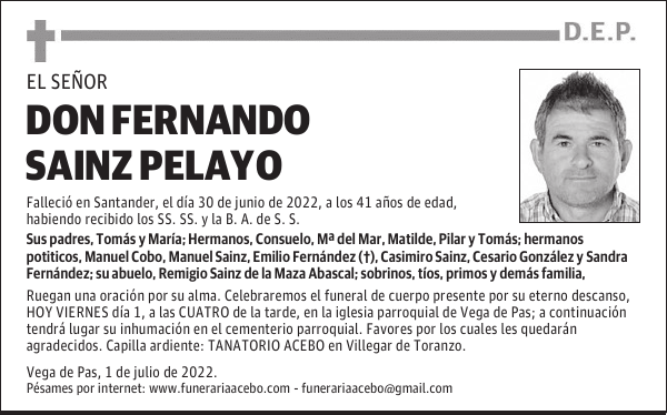 DON FERNANDO SAINZ PELAYO