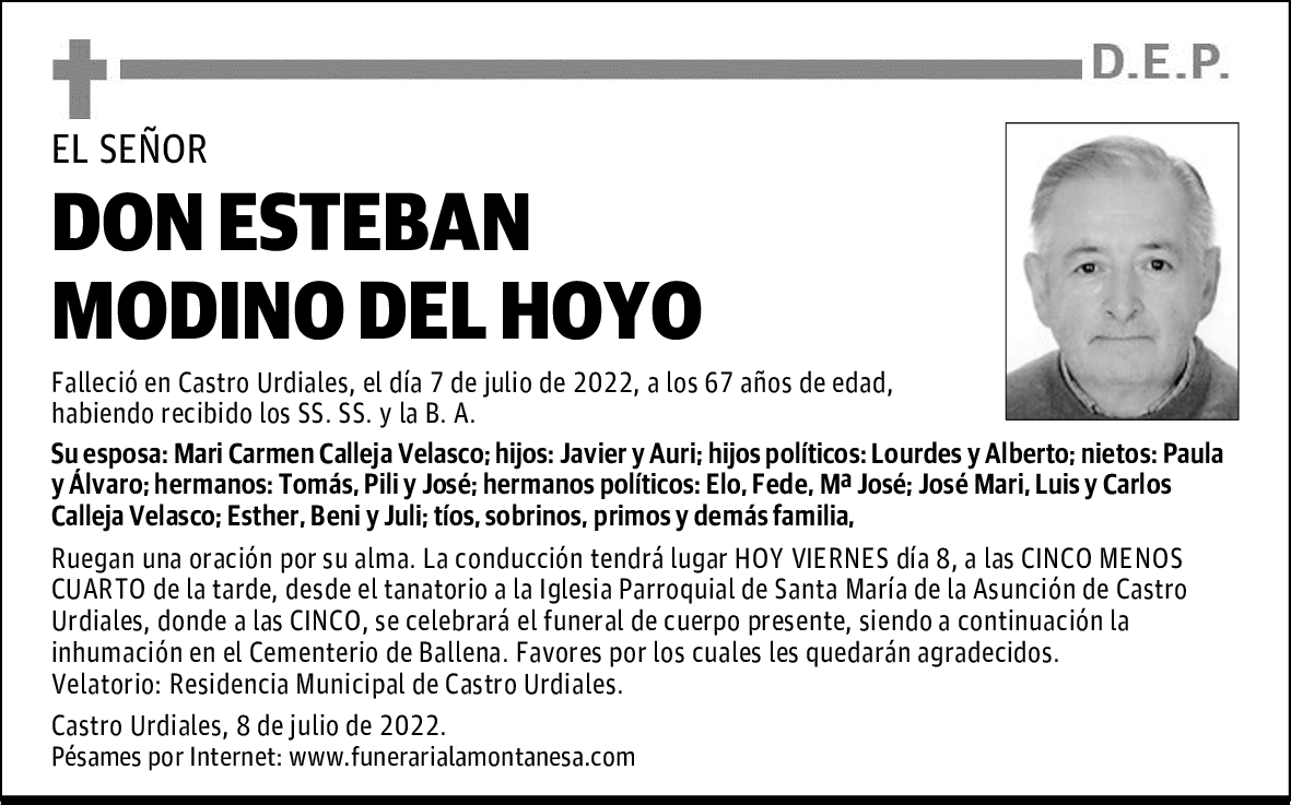 DON ESTEBAN MODINO DEL HOYO