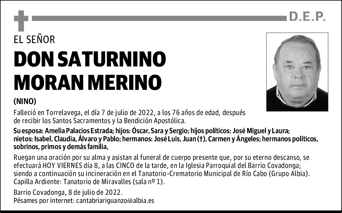 DON SATURNINO MORAN MERINO
