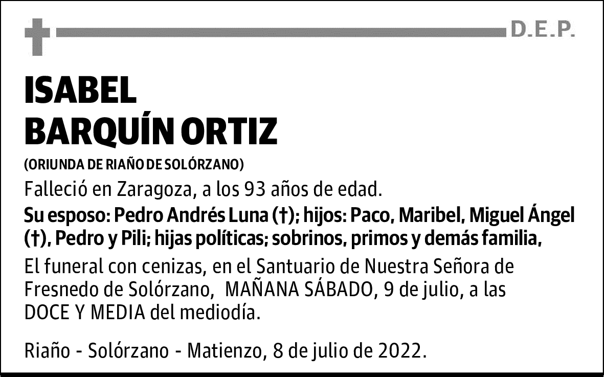 ISABEL BARQUÍN ORTIZ