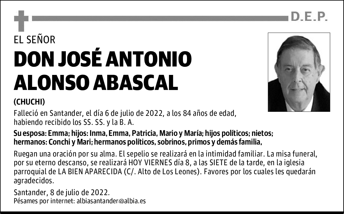 DON JOSÉ ANTONIO ALONSO ABASCAL